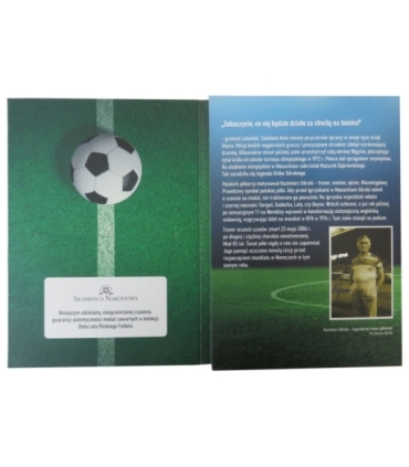 Zestaw medali "Złote lata polskiego futbolu" 1 x złoto Au 585 + 1 x srebro Ag925 + 9 x miedzionikiel