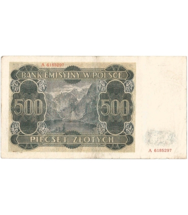 Banknot 500 złotych 1940 stan 3, Ser. A, Góral