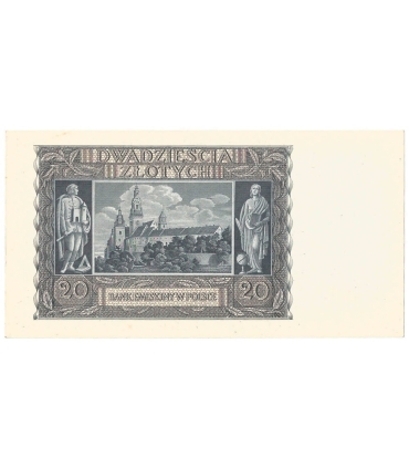 Banknot 20 złotych, 1940, seria L, stan 2