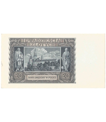 Banknot 20 złotych, 1940, seria L, stan 2