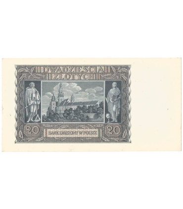 Banknot 20 złotych, 1940, seria H, stan 2