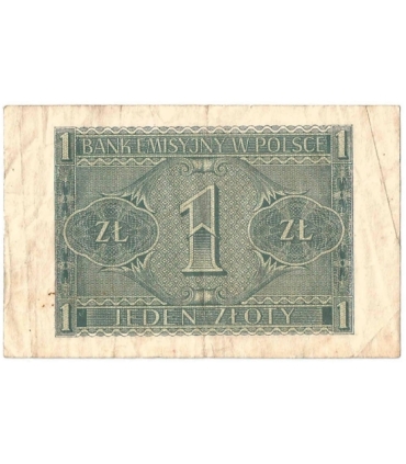 Banknot 1 złoty 1941, stan 3-, Seria AE