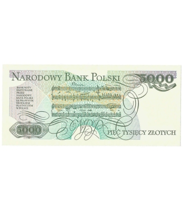 5000 zł Fryderyk Chopin,1986, seria BL, stan 1, unc