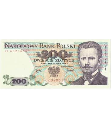 200 zł, Jarosław Dąbrowski, 1976, seria H, stan 1