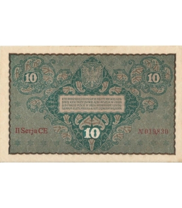 10 marek polskich , rok 1919, stan 2+, II Serja  CE