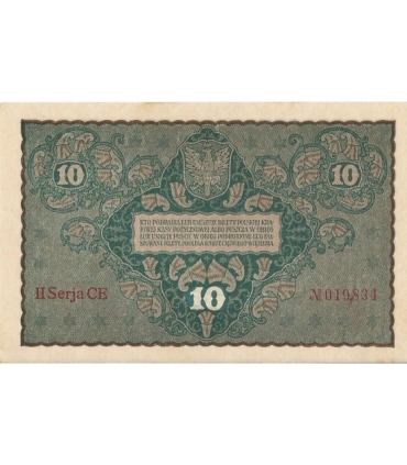 10 marek polskich , rok 1919, stan 2+, II Serja  CE