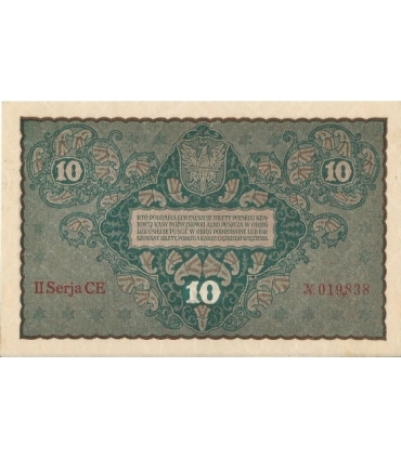 10 marek polskich , rok 1919, stan 2+, II Serja  CE