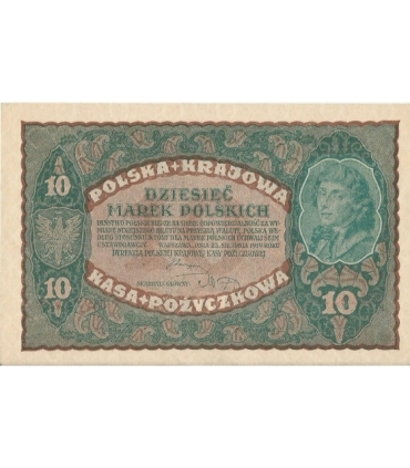 10 marek polskich , rok 1919, stan 2+, II Serja DK