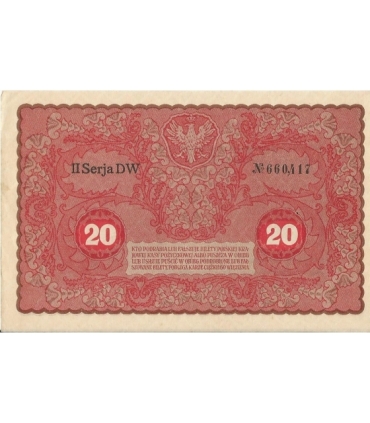 20 marek polskich (PKKP) 1919, stan 2/2-, II serja DW