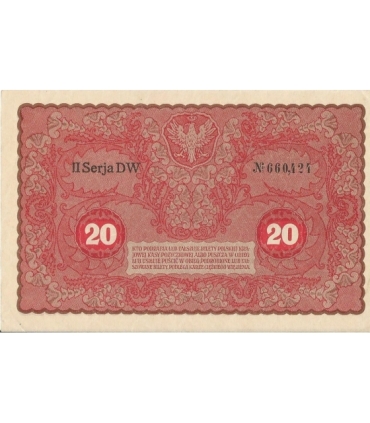 20 marek polskich (PKKP) 1919, stan 2/2-, II serja DW