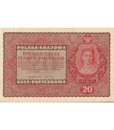 20 marek polskich (PKKP) 1919, stan 2/2-, II serja DW