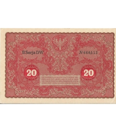 20 marek polskich (PKKP) 1919, stan 2/2-, II serja DW