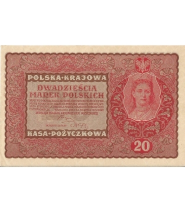 20 marek polskich (PKKP) 1919, stan 2/2-, II serja DW