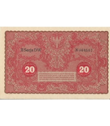 20 marek polskich (PKKP) 1919, stan 2/2-, II serja DW