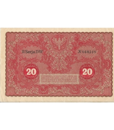 20 marek polskich (PKKP) 1919, stan 2-/3+, II serja DW
