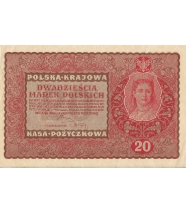 20 marek polskich (PKKP) 1919, stan 2-/3+, II serja DW