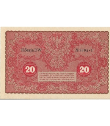 20 marek polskich (PKKP) 1919, stan 2+, II serja DW