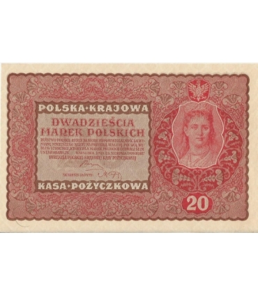 20 marek polskich (PKKP) 1919, stan 2+, II serja DW