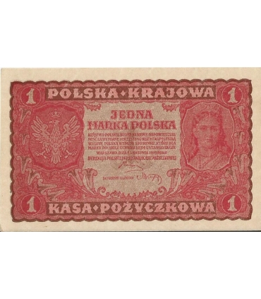 1 Marka polska 1919 I serja LX, stan 1-/2+