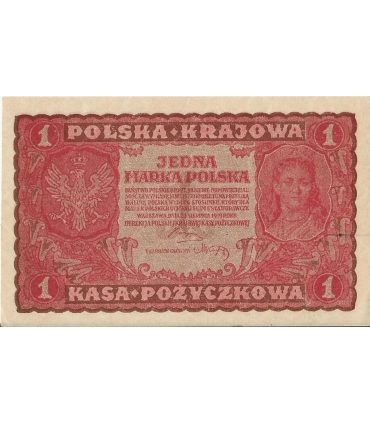 1 Marka polska 1919 I serja LX, stan 1-/2+