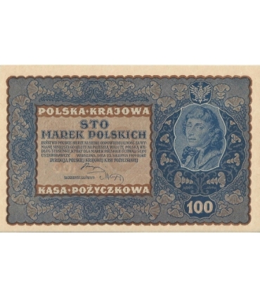 100 marek polskich 1919 stan 1, IJ Seria V, UNC