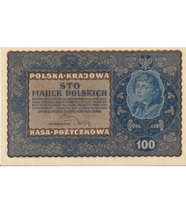 100 marek polskich 1919 stan 1-/2+, IF Seria Z