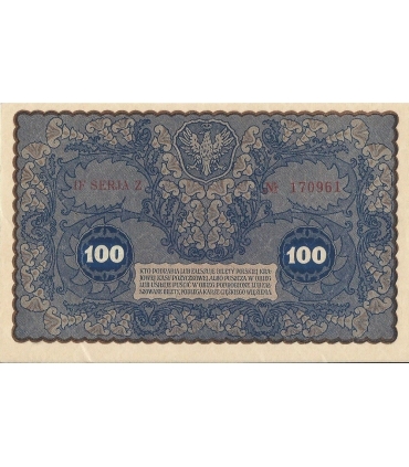 100 marek polskich 1919 stan 2-, IF Seria Z
