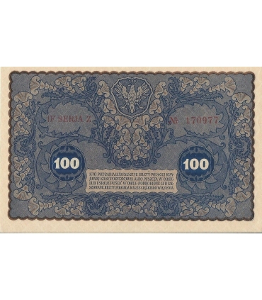 100 marek polskich 1919 stan 1-, IF Seria Z