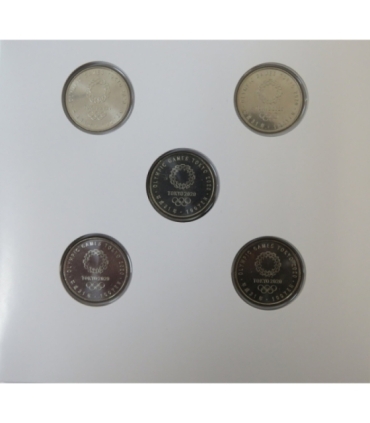 Zestaw monet olimpijskich Tokyo 2020, 1x 500 Yen + 13x 100 Yen + etui