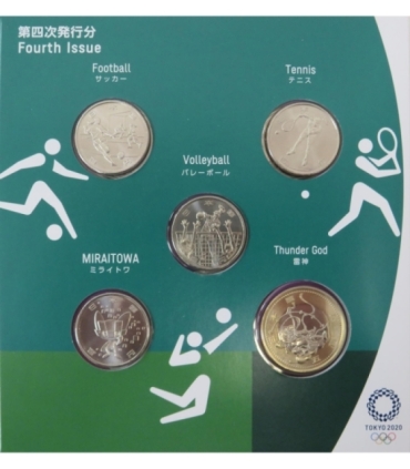 Zestaw monet olimpijskich Tokyo 2020, 1x 500 Yen + 13x 100 Yen + etui