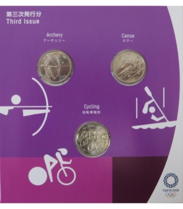Zestaw monet olimpijskich Tokyo 2020, 1x 500 Yen + 13x 100 Yen + etui