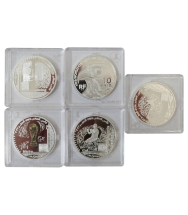 Zestaw 5 monet Fifa World Cup Quatar 2022, 4 x Riyals + 1x 10 euro, 2022