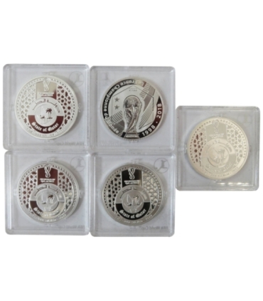 Zestaw 5 monet Fifa World Cup Quatar 2022, 4 x Riyals + 1x 10 euro, 2022