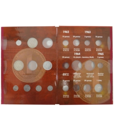 23 monety PRL lata 1949-1962 +  używany album 1949-1966