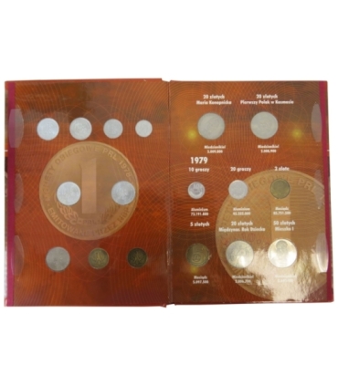Komplet monet obiegowych PRL z lat 1978-1981 +  dedykowany album