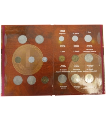 Komplet monet obiegowych PRL z lat 1978-1981 +  dedykowany album