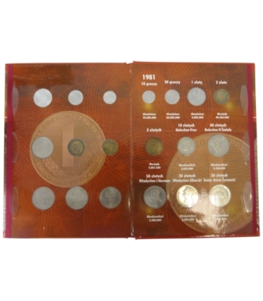 Komplet monet obiegowych PRL z lat 1978-1981 +  dedykowany album