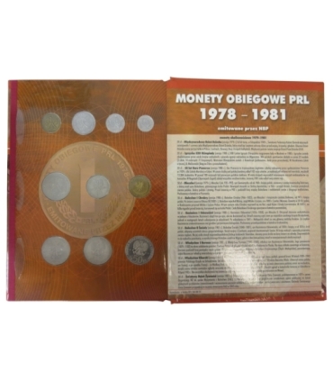 Komplet monet obiegowych PRL z lat 1978-1981 +  dedykowany album
