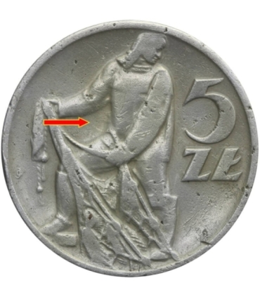 5 zł rybak, 1958, 3, rzadki rocznik, słoneczko połysk