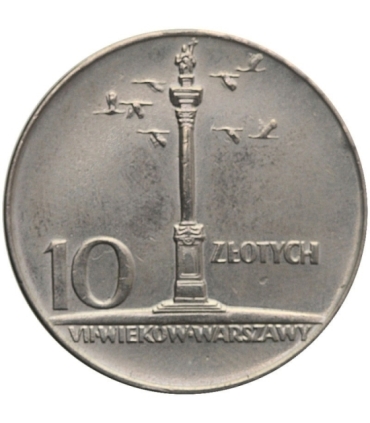 10 złotych Mała kolumna, 1966, stan 1-/2+