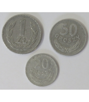 Lot 1957, 20 groszy, 50 groszy 1 złoty