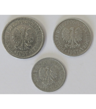 Lot 1957, 20 groszy, 50 groszy 1 złoty