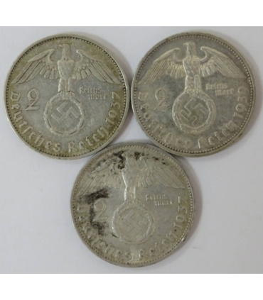 Lot: 5 x 2 marki Hindenburg 1937-1939