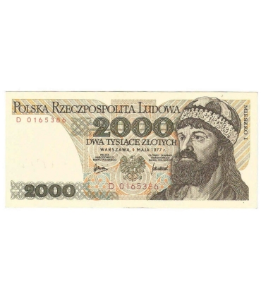 2000 zł Mieszko i Chrobry, 1977, seria D, stan 3