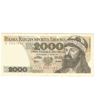 2000 zł Mieszko i Chrobry, 1977, seria D, stan 3-