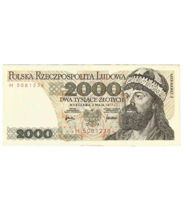 2000 zł Mieszko i Chrobry, 1977, seria H, stan 3
