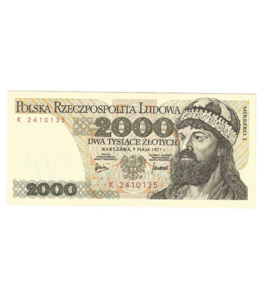 2000 zł Mieszko i Chrobry, 1977, seria K, stan 3+/2-