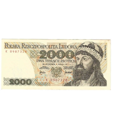 2000 zł Mieszko i Chrobry, 1977, seria K, stan 3