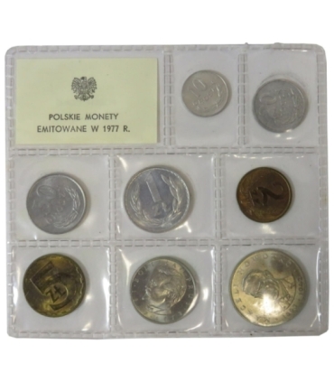 Polskie monety emitowane w 1977, mennicze, zafoliowany, zgrzewka