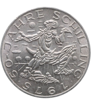 Austria 100 szylingów, 1975 50 lat Szylinga, srebro